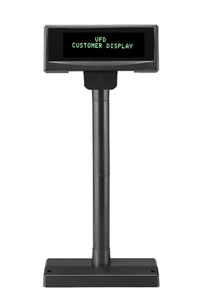 FV-2029M VFD zákaznický displej, 2x20, 9mm, USB, zdroj, černý